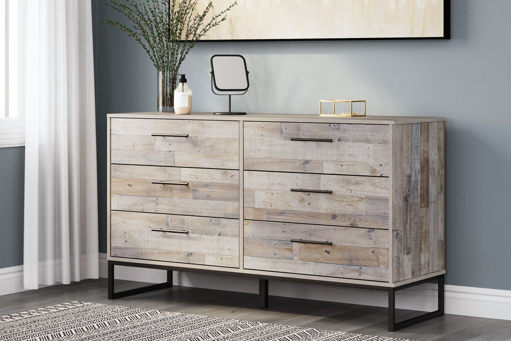 Neilsville - Whitewash - Six Drawer Dresser - Vinyl-Wrapped - Simple Home Plus
