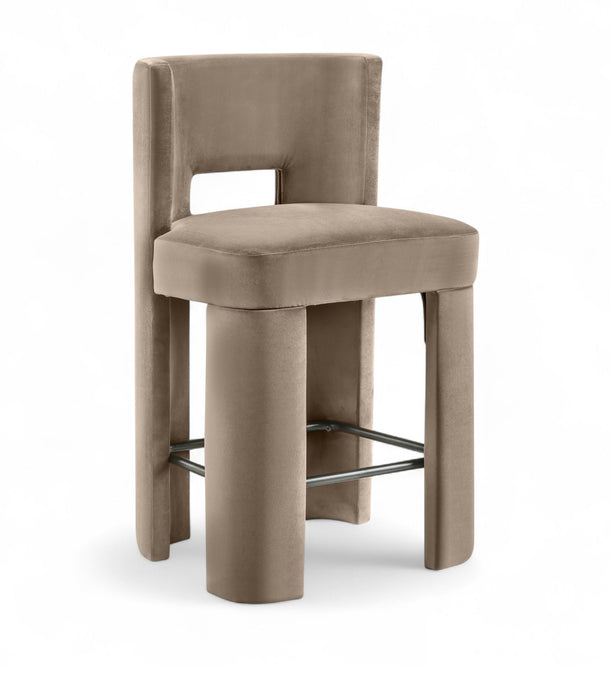 Zuno - Velvet Performance Fabric Upholstered Counter Stool (Set of 2) - Simple Home Plus