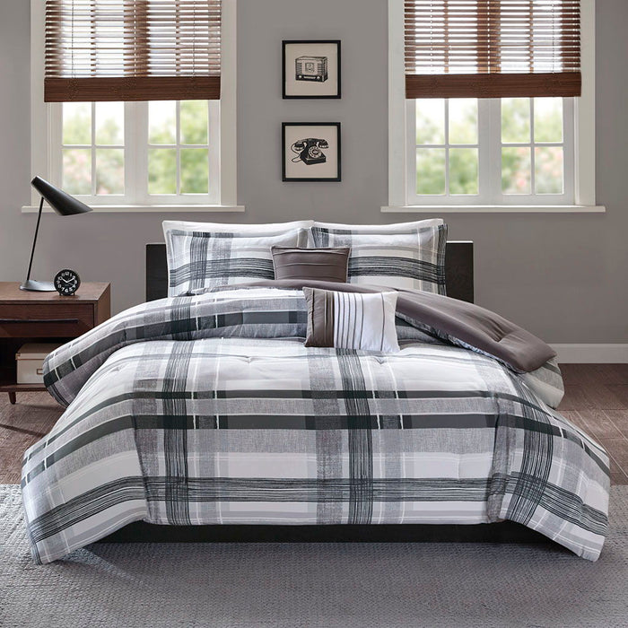 Rudy - Plaid Comforter Set - Black - Simple Home Plus