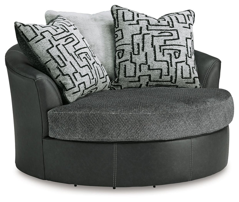 Brixley Pier - Graphite - Oversized Swivel Accent Chair - Simple Home Plus