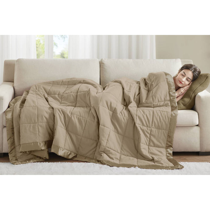 Windom - All Season Hypoallergenic Blanket With 3M Scotchgard - Brown - Simple Home Plus