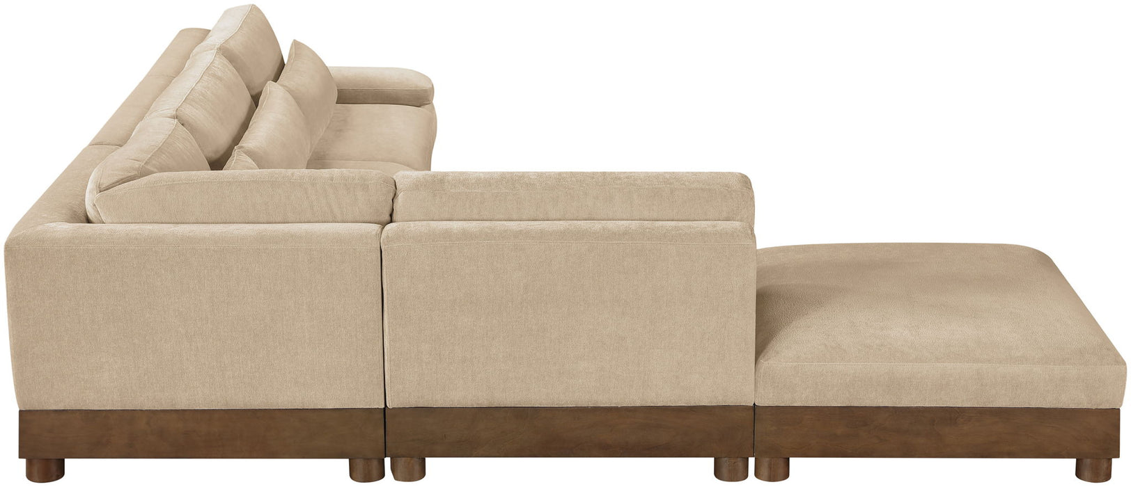 Turin - Chenille Fabric Upholstered Modular Sectional - Beige - Simple Home Plus