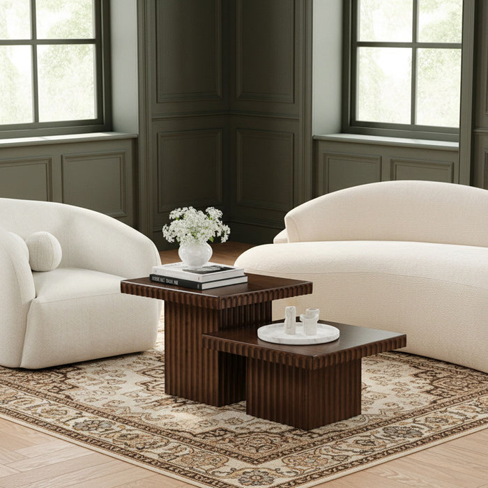 Spencer - Oak Veneer 2 Piece Coffee Table - Simple Home Plus