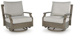 Rainier Ranch - Swivel Glider Chair With Cushion - Brown / Beige - Simple Home Plus