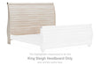Willowton - King Sleigh Headboard with Faux Plank Design - Whitewash - Simple Home Plus