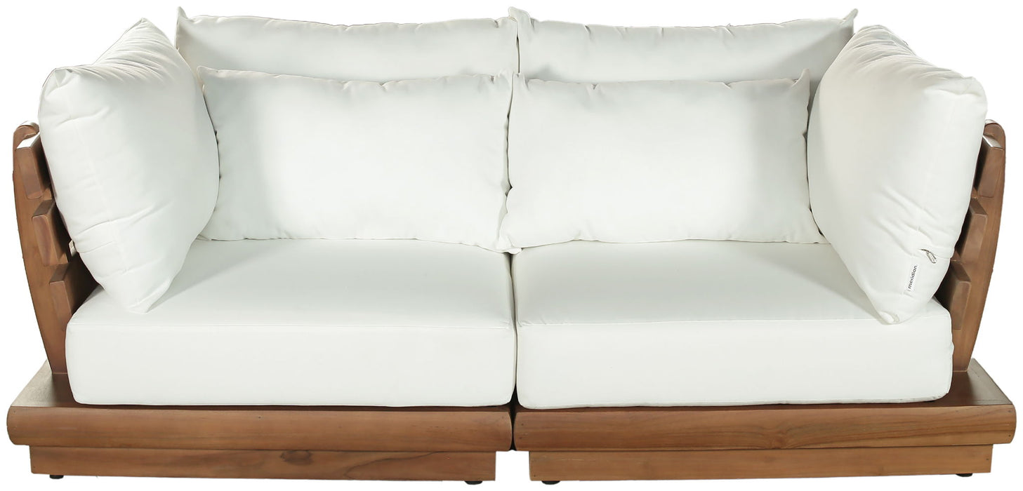 Mirella - 2 Piece Water Resistant Fabric 76" Upholstered Outdoor Patio Modular Loveseat - Simple Home Plus