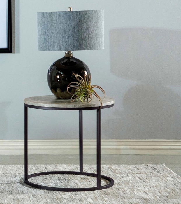 Lainey - Round Faux Marble Side End Table - Simple Home Plus
