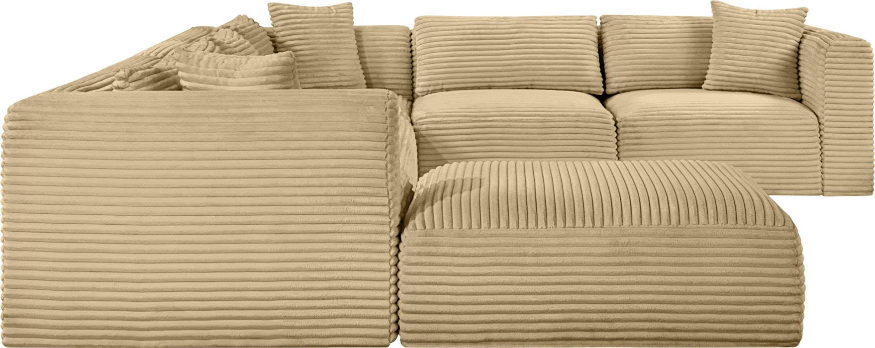 Shaggy - 7 Piece Modular U-Shaped Sectional With Ottoman - Simple Home Plus