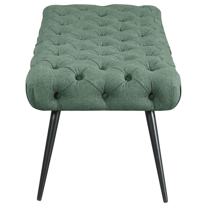 Ella - Upholstered Tufted Bench Metal Legs - Simple Home Plus