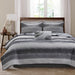 Saben - King 8 Piece Quilt Set With Bed Sheets - Black - Simple Home Plus