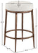Ferro - Linen Textured Performance Fabric Upholstered Backless Counter Stool - Cream / Brushed Bronze - Simple Home Plus