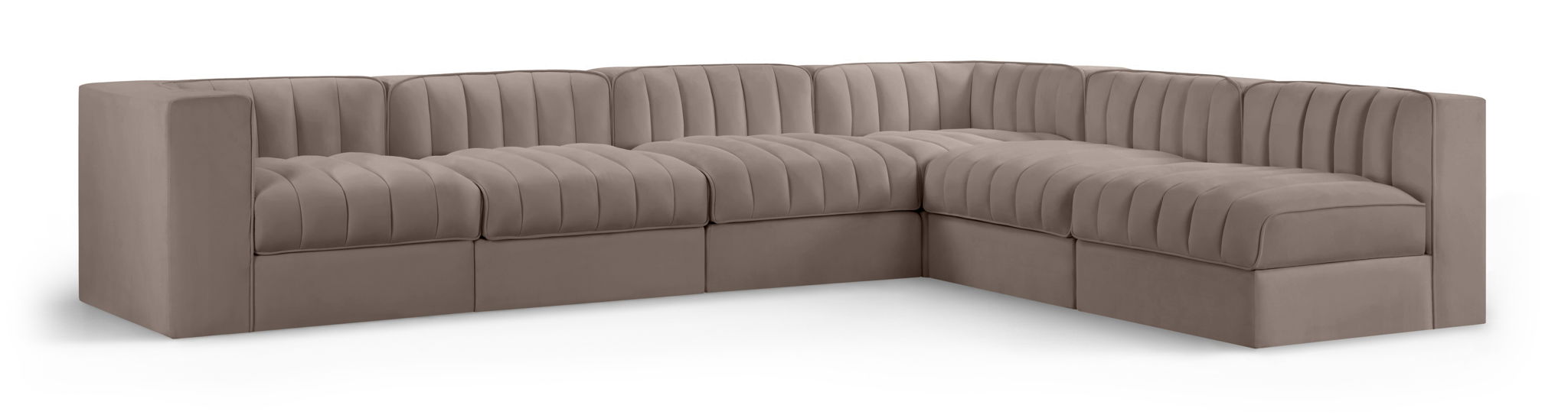 Rummi - Velvet Performance Fabric Upholstered 6 Piece Modular Sectional - Simple Home Plus