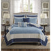 Attingham - Full/Queen 7 Piece Quilt Set With Euro Shams And Throw Pillows - Navy - Simple Home Plus