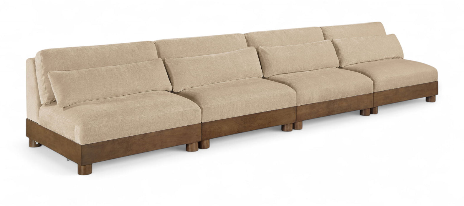 Turin - Chenille Fabric Upholstered Modular Sectional - Beige - Simple Home Plus