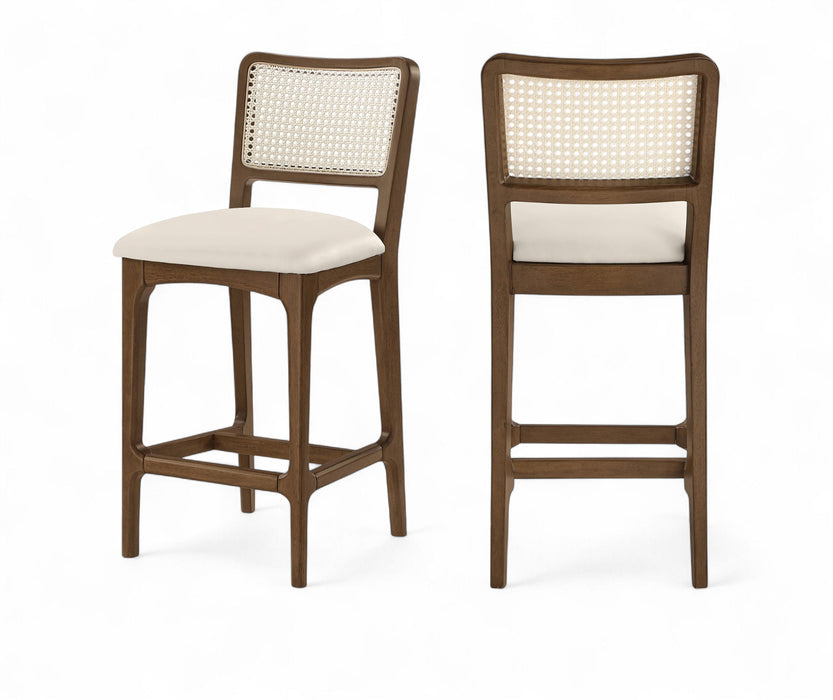 Atrium - Counter Stool With Brushed Brown Base (Set of 2) - Simple Home Plus