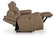 Glencroft - Power Reclining Sofa With Adjustable Headrest - Sahara - Simple Home Plus