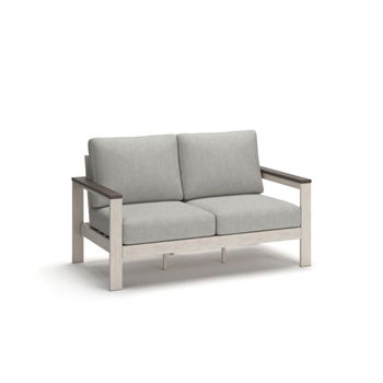 Vista Highlands - Loveseat With Cushion - Brown / White - Simple Home Plus
