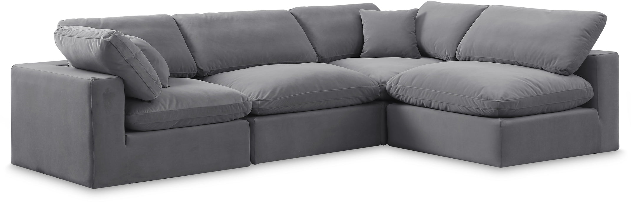 Comfy - 4 Piece Velvet Modular Armless Sectional - Simple Home Plus
