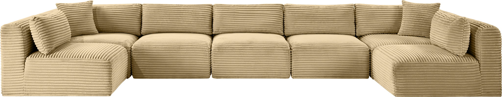 Shaggy - 7 Piece Modular U-Shaped Armless Sectional - Simple Home Plus