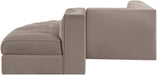 Rummi - Rounded Velvet Performance Fabric Upholstered 5 Piece Modular Sectional - Simple Home Plus