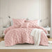 Bailey - King/California King Diamond Pucker Comforter Set - Pink - Simple Home Plus