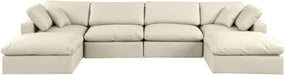 Comfy - 6 Piece Faux Leather Modular Double Chaise Sectional - Simple Home Plus