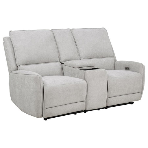 Sylmar - Chenille Upholstered Power Reclining Loveseat - Dove Gray - Simple Home Plus