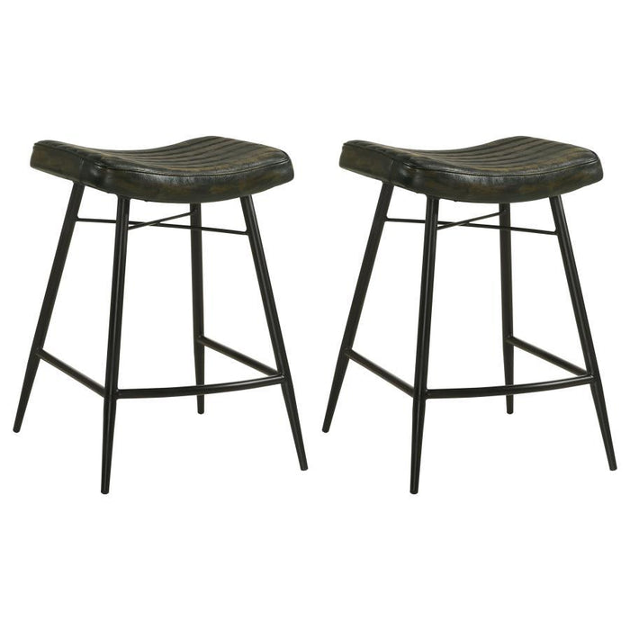 Bayu - Leather Upholstered Counter Stool (Set of 2) - Simple Home Plus