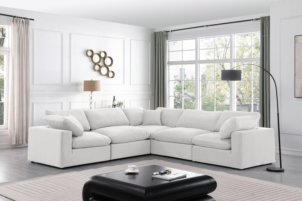 Comfy - 5 Piece Velvet Modular Corner Sectional - Simple Home Plus