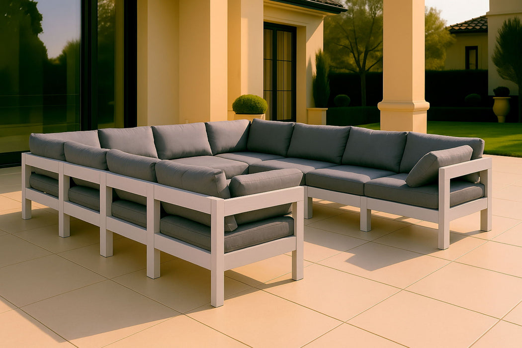 Nizuc - Outdoor Patio 10 Piece Modular Sectional With White Frame - Simple Home Plus