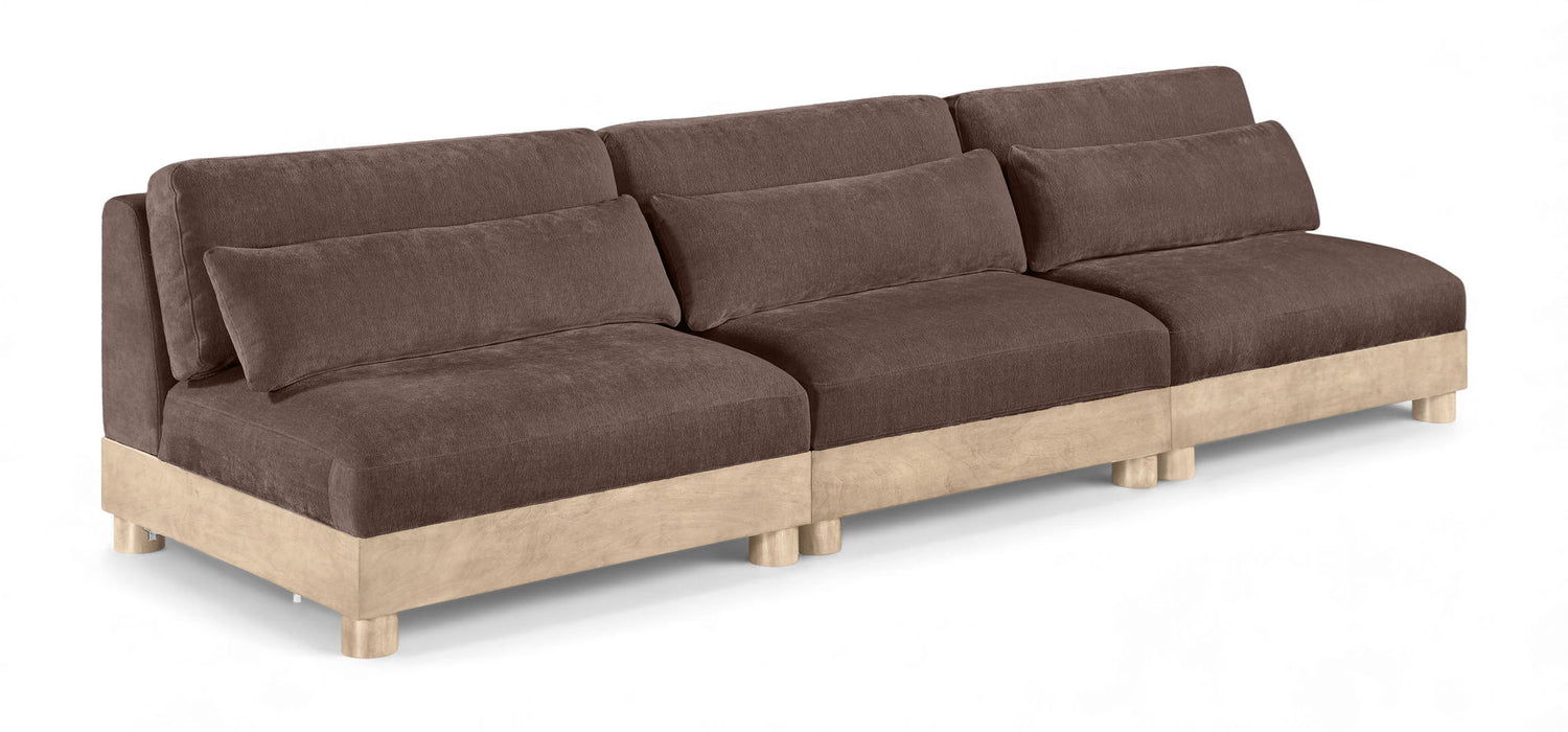 Turin - Chenille Fabric Upholstered Modular Sectional - Brown - Simple Home Plus