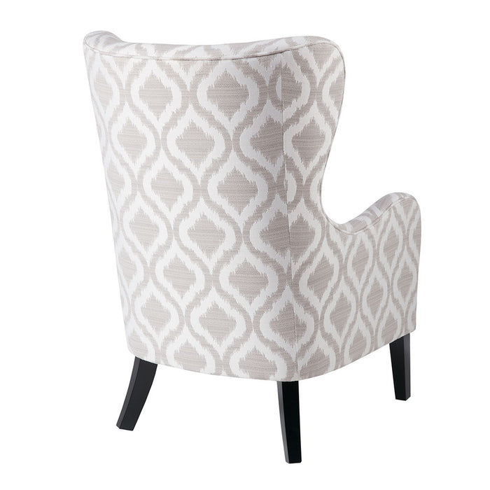 Arianna - Swoop Wing Chair - Gray / White - Simple Home Plus