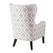 Arianna - Swoop Wing Chair - Gray / White - Simple Home Plus