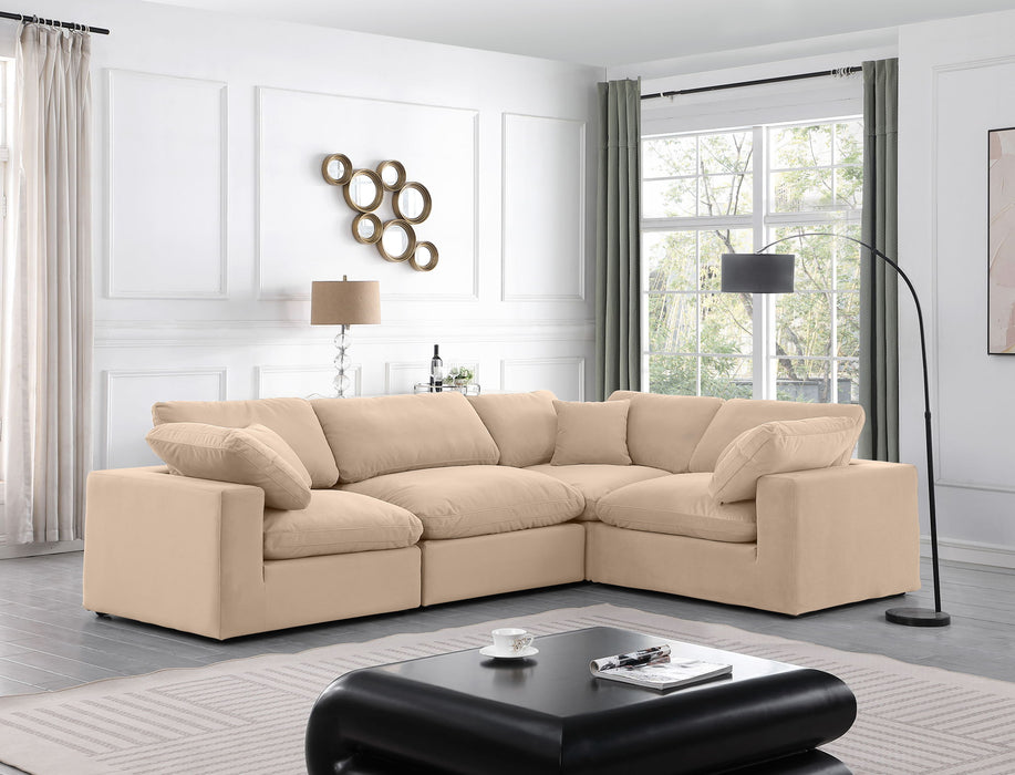 Comfy - 4 Piece Velvet Modular Sectional - Simple Home Plus