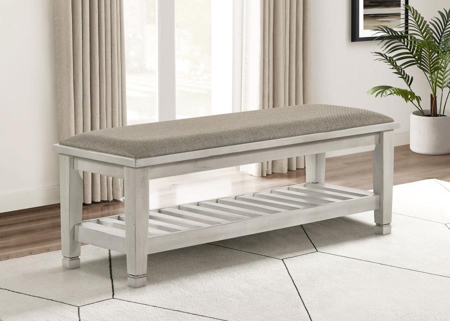 Franco - Fabric Upholstered Bench With Shelf - Simple Home Plus