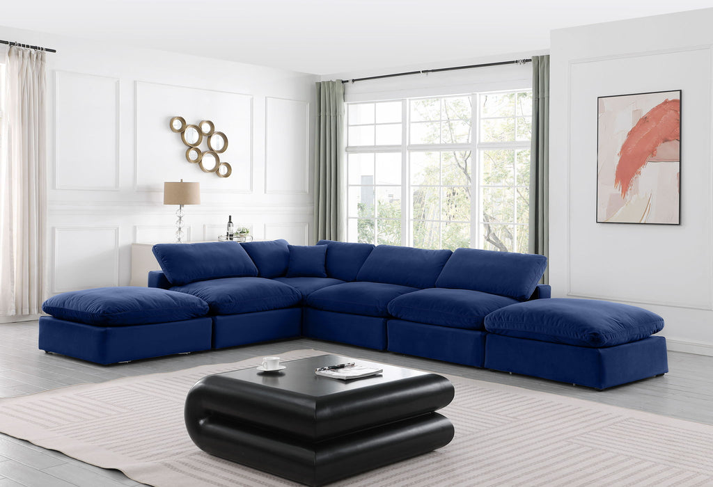 Comfy - 6 Piece Velvet Modular Sectional - Simple Home Plus