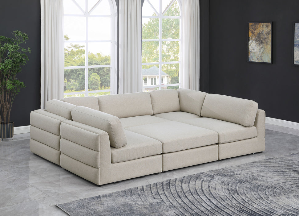 Beckham - 6 Piece Modular U-Shaped Armless Sectional - Simple Home Plus