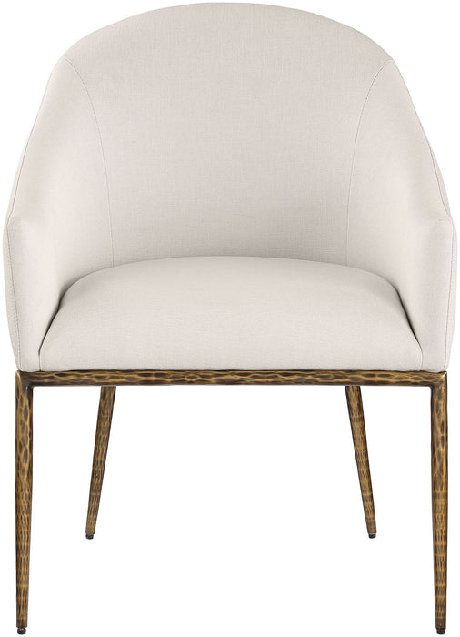 Ferro - Upholstered Dining Arm Chair With Brushed Gold Legs - Simple Home Plus