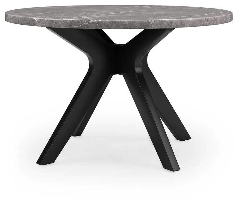 Glinari - Taupe / Black - Round Dining Room Table - Simple Home Plus