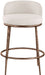 Ferro - Upholstered Counter Stool With Brushed Bronze Base - Simple Home Plus