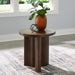 Korestone - Dark Brown - Round End Table - Simple Home Plus
