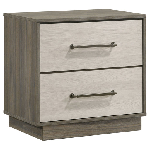 Fenwick - 2-Drawer Nightstand Bedside Table - Gray Oak - Simple Home Plus