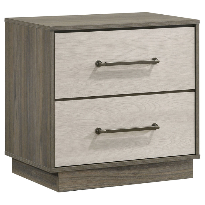 Fenwick - 2-Drawer Nightstand Bedside Table - Gray Oak - Simple Home Plus