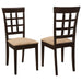 Gabriel - Lattice Back Side Chairs (Set of 2) - Cappuccino - Simple Home Plus