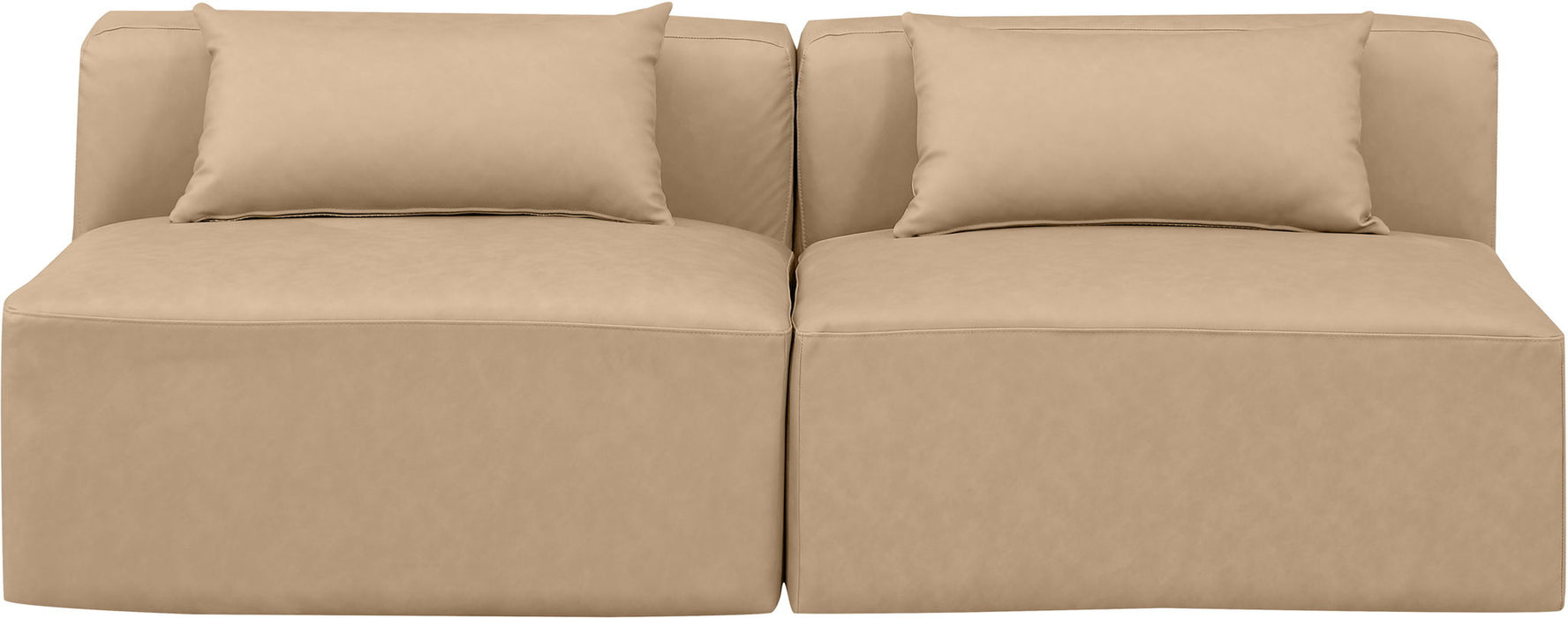 Cube - Modular 2 Piece Armless Sofa - Tan - Simple Home Plus