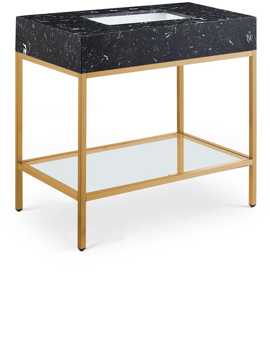 Marmo - Engineered Marble Bathroom Vanity With Gold Base - Simple Home Plus