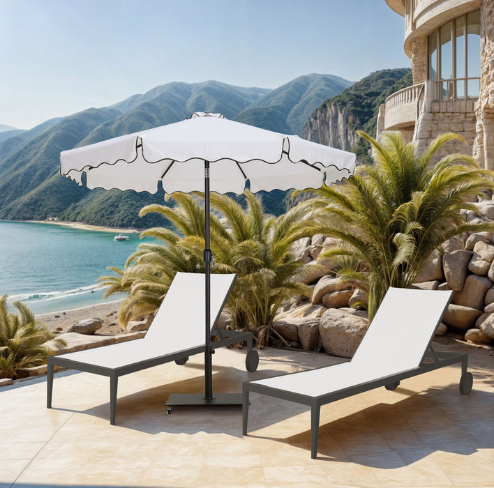 Amalfi - Aluminum Patio Umbrella - Black Base / Black Pole - Simple Home Plus