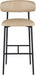 Lupita - Vegan Leather Upholstered Bar Stool With Matte Black Frame (Set of 2) - Simple Home Plus