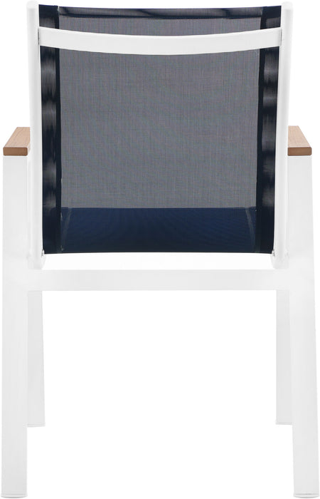 Nizuc - Outdoor Patio Dining Arm Chair With White Frame And Natural Arms (Set of 2) - Simple Home Plus