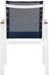 Nizuc - Outdoor Patio Dining Arm Chair With White Frame And Natural Arms (Set of 2) - Simple Home Plus